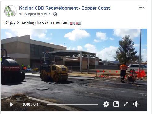 Kadina CBD Update - Facebook 16th August 2018